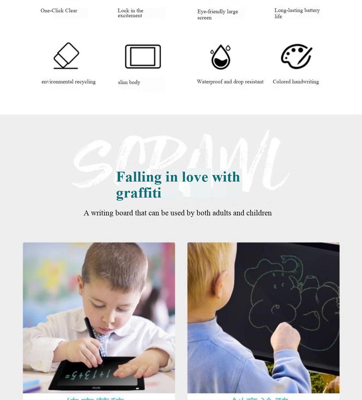 Children’s LCD Writing Tablet, Erasable Electronic Graffiti Board, Home Handwriting Drawing Pad, Non-Toxic Reusable Kids Educational Toy, Portable Toddler Doodle Board for Cross-Border Sale