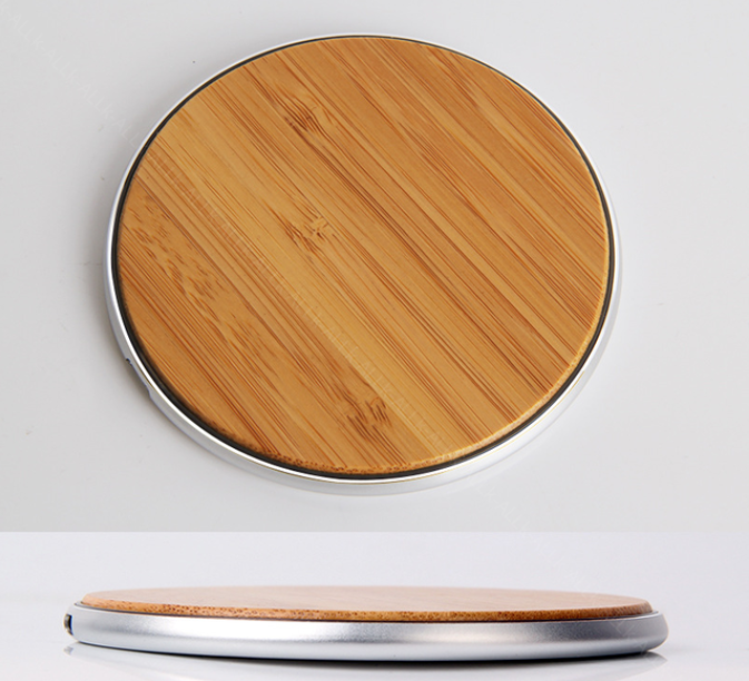 Round Wooden Wireless Charger 15W Fast Charging Wooden Craft Gift Mobile Phone Wireless Fast Charger