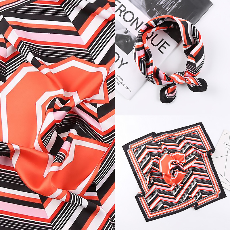 HH50-9 50*50cm Womens Small Satin Square Scarf Silk Feeling Hair Wrapping Gift Headscarf Scarves