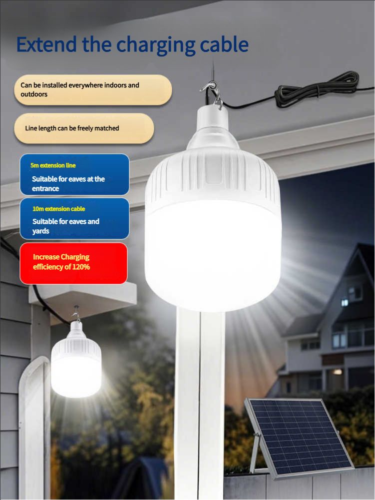 Solar-powered courtyard lights, outdoor lights, household street lights, super bright lighting, waterproof, rechargeable, one-to-two split body, motion-sensing bulbs