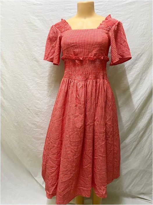 Women Casual Square Neckline Short Sleeves Dress