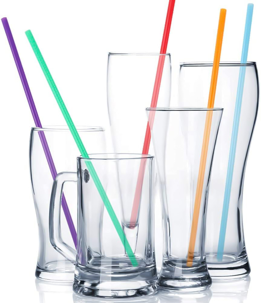 100Pcs Plastic Disposable Straws Colorful Milktea Drinking Straws Party Birthday Celebration Supplies Kitchenware Accessories