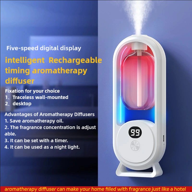 Auto Spray Aroma Machine: For Hotel, Home & Washroom. Long Battery Life, USB-C Charge,50ml Oil Tank, 5 Modes for Scent Release