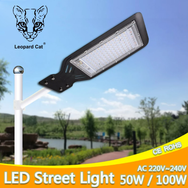 Leopard Cat Led Street Light 220V Lot Yard Barn Outdoor Wall 50W 100W  200W Waterproof IP65 Lamp Industrial Garden Square Highway Area Parking