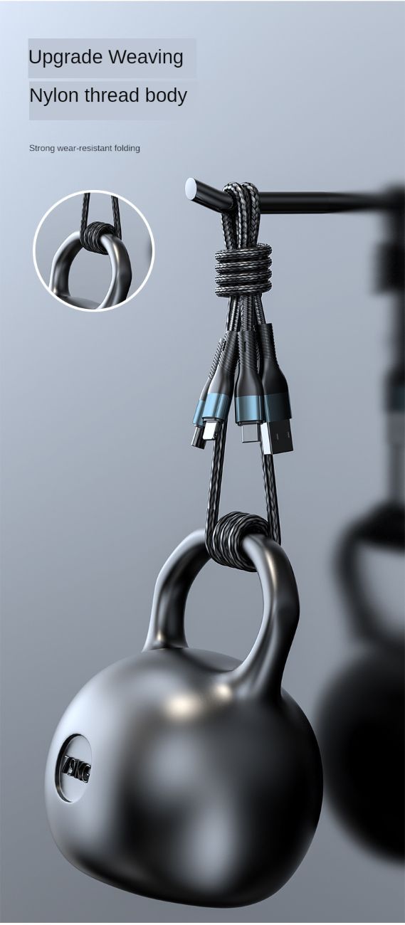 120W Charging Cable Data Cable Three-in-One Tpyec Super Fast Charge Vehicle-Mounted One-to-Three