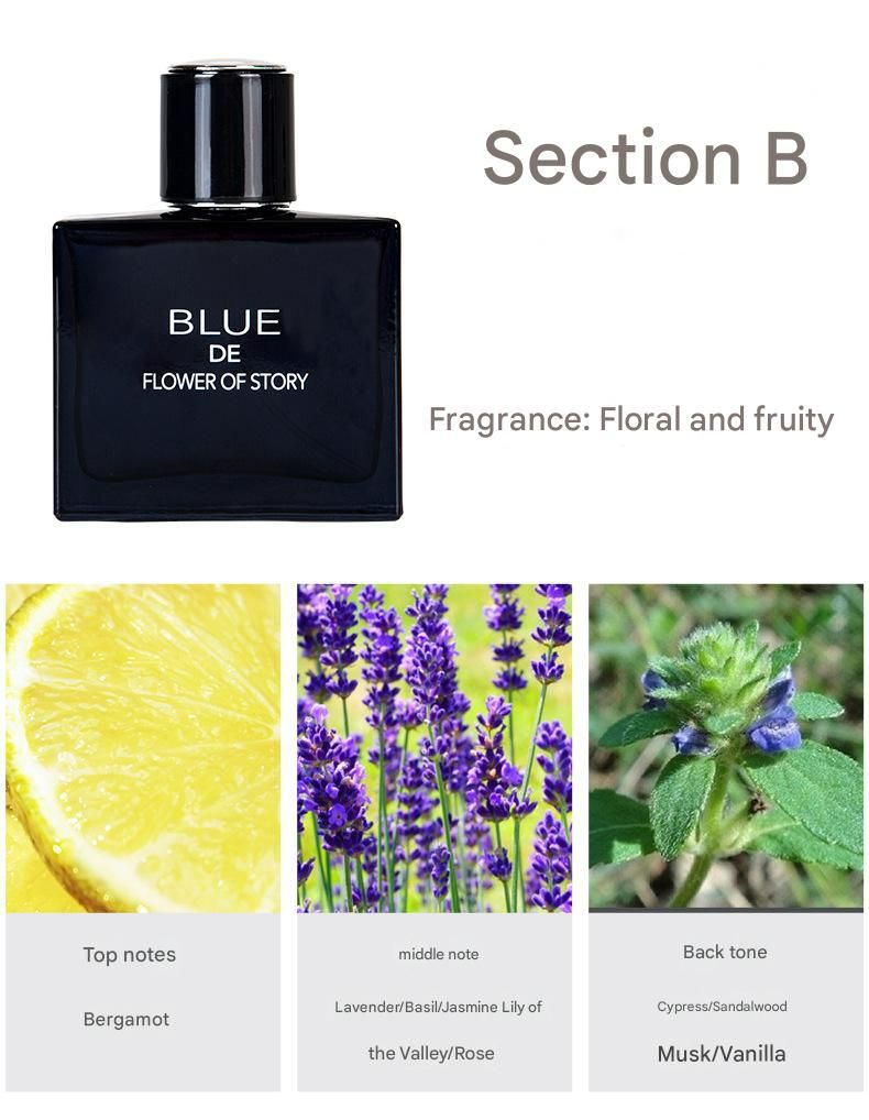 Flower Story Azure Men's Perfume - Long-Lasting Light Fragrance Ocean Note Cologne