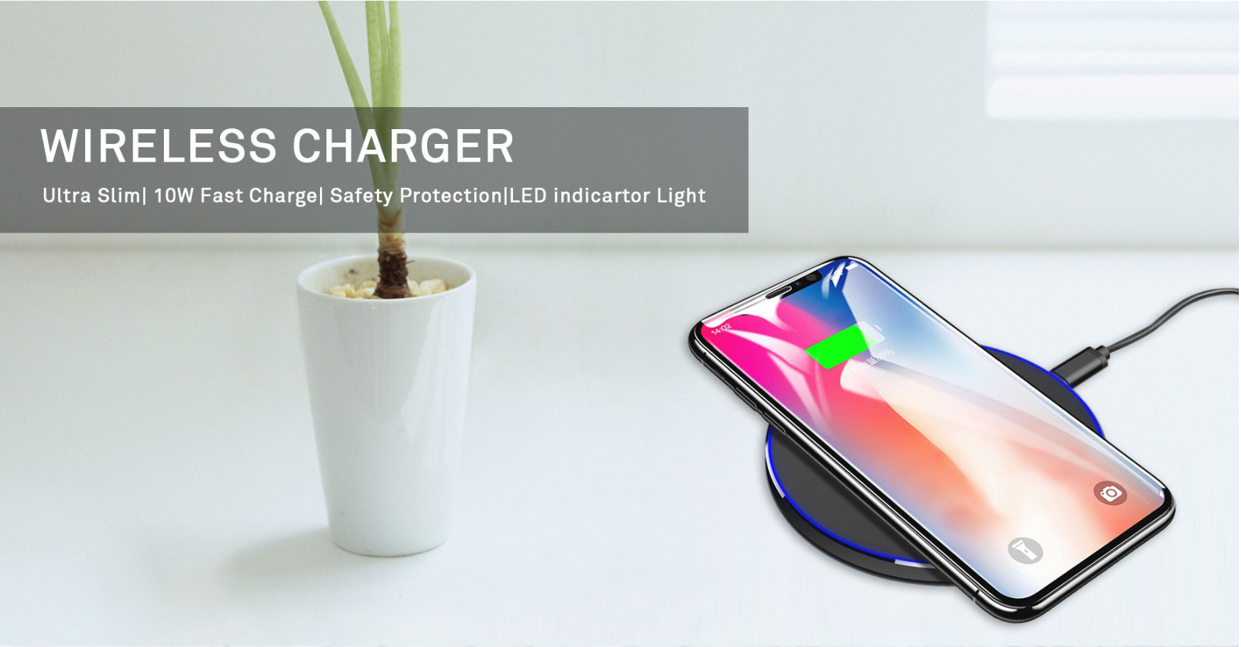 ESLW—02 QI 10W/15W Wireless Charger Pad Metal Frosted Mirror for Samsung S20 S21 Ultra Note 10 Plus S9 S8 Huawei Mobile Phone Wireless Charger