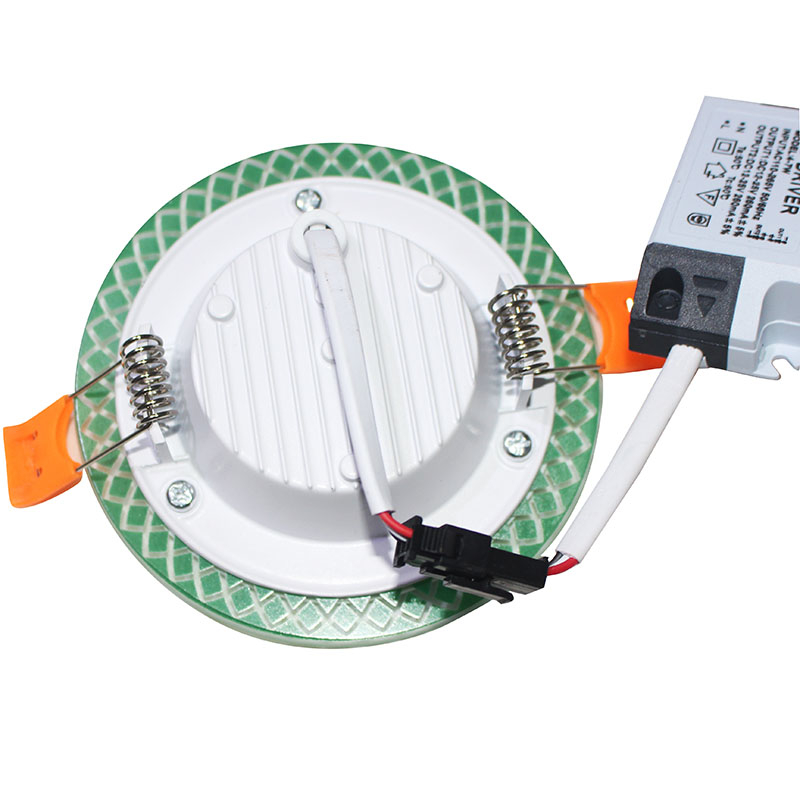 Leopard Cat 7W Downlight Warm white + blue light + purple lightRa=85 630Lm Tricolor Downlight  plastic embedded recessed led spotlight for home office led Downlight Ceiling Lights