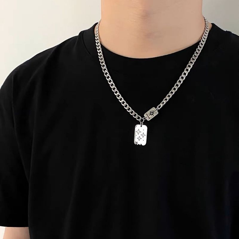 Stainless steel necklace, hip-hop street trend collarbone chain free shipping pendant