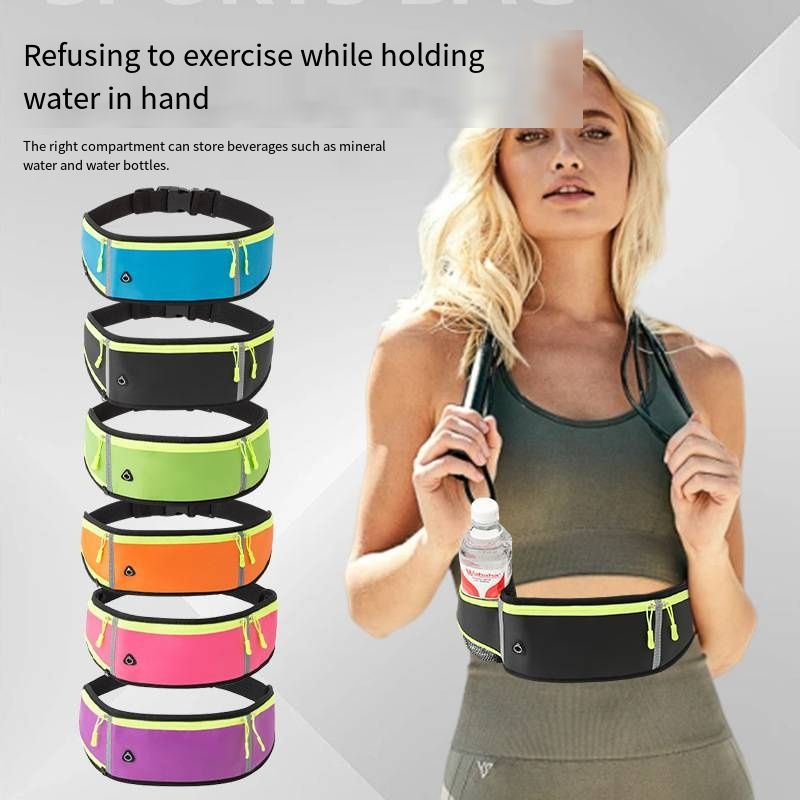 Unisex Waterproof Running Belt, Shockproof Sports Waist Bag, Slim Fitness Phone Pouch for Night Running, Outdoor Jogging and Cycling