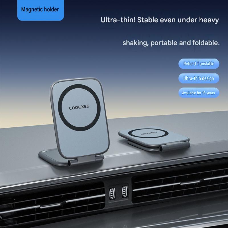Ultra-thin Magnetic Phone Holder, Portable Multi-function Car Navigation Special Bracket, Universal Magnetic Cell Phone Mount for Dashboard Air Vent, Stable Anti-slip Mobile Stand for Auto Driving Daily Use