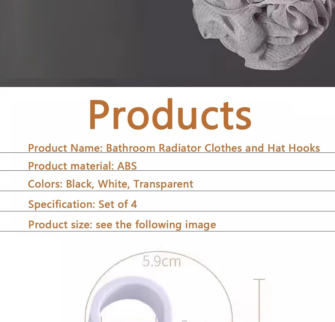 Multi-Purpose Heating Hook Coat Hook Towel Rack Radiator Bracket Bathroom Hook Clothes Hanger Soft Scarf Rack Towel Rack 4 Pcs