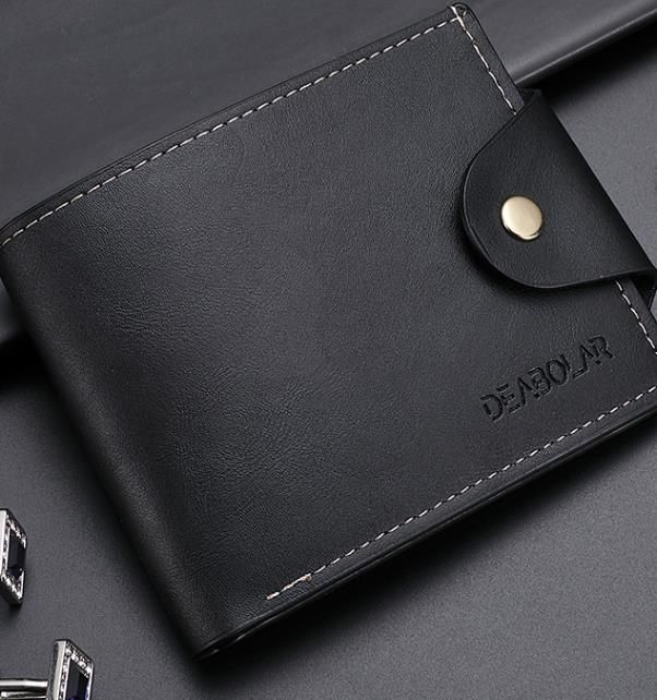 K3261 Men's New Vintage Short Soft Wallet Horizontal Buckle Wallet