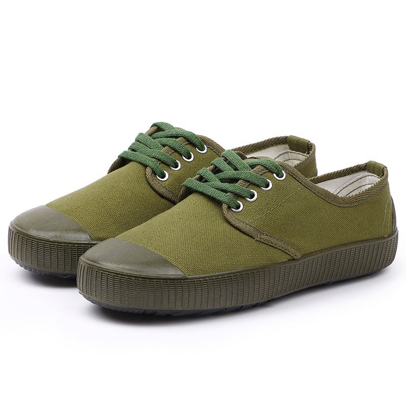 army green canvas shoes casual non-slip wear-resistant liberation shoes both men and women can wear low-top work shoes