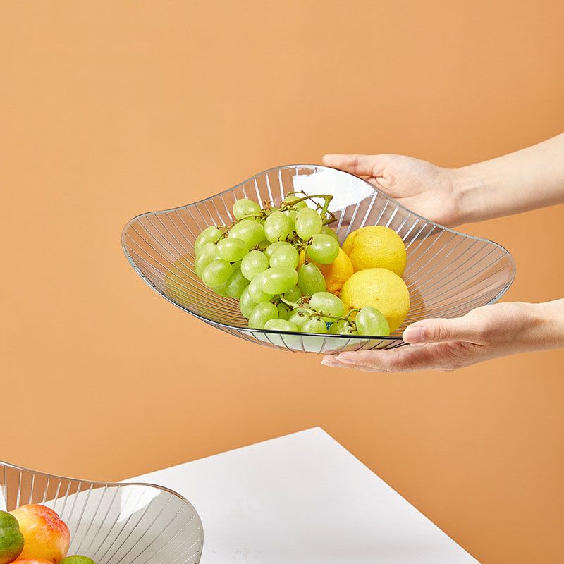 3086 2Pcs Modern Type Fruit Basket For Kitchen Large PET Counter-top Fruit Snacks Holder Bowl