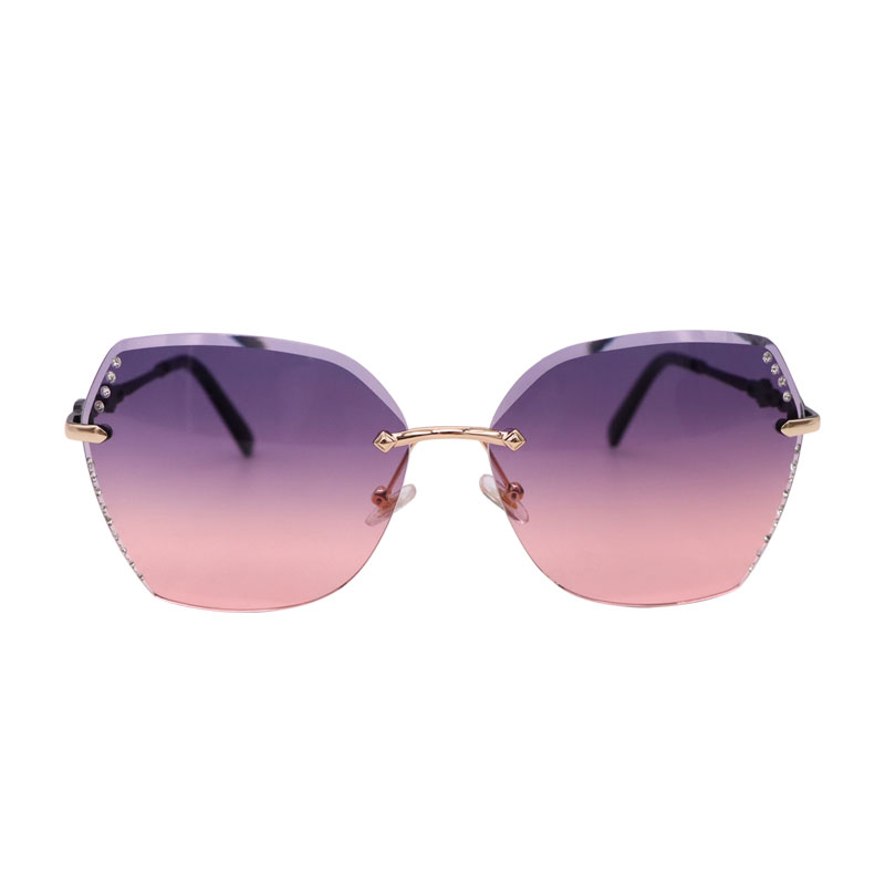 956 Fashion Lady Sun Glasses Rimless Rhinestone Decor Women Sunglasses Vintage Alloy Frame Butterfly Classic Brand Designer Shades