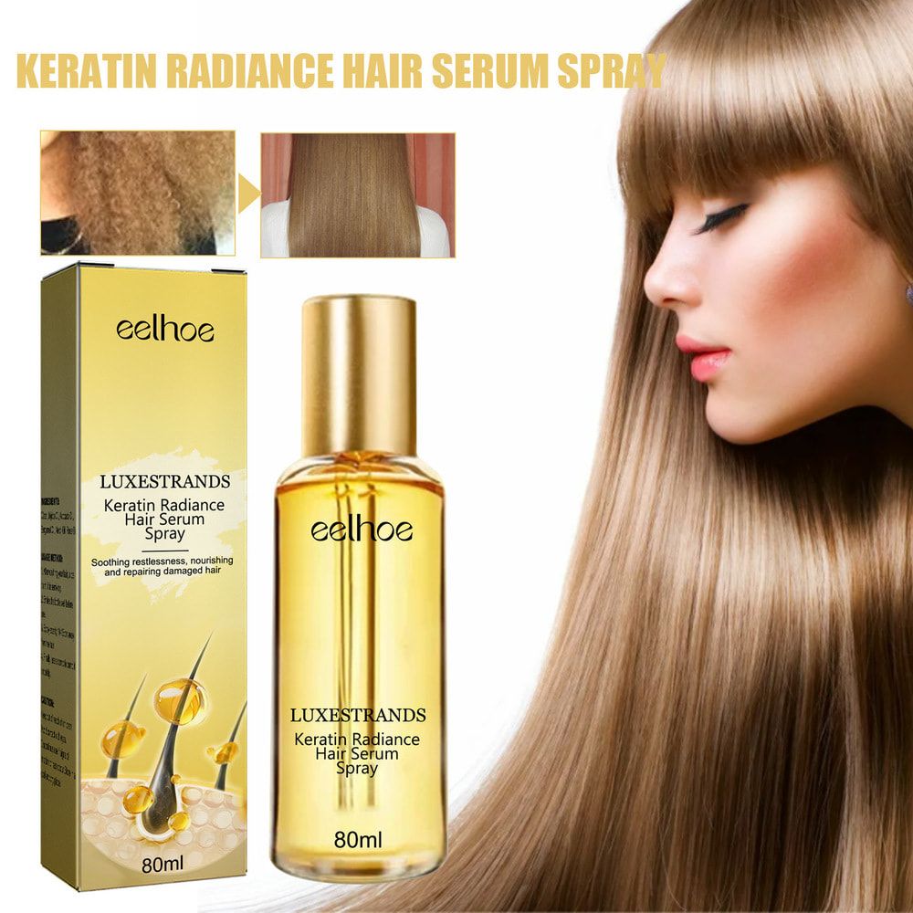EELHOE Keratin Hair Serum Spray Deeply Moisturizing Hair Conditioner Treatment Anti Frizz Repair Damaged Hair Smoothing Oil