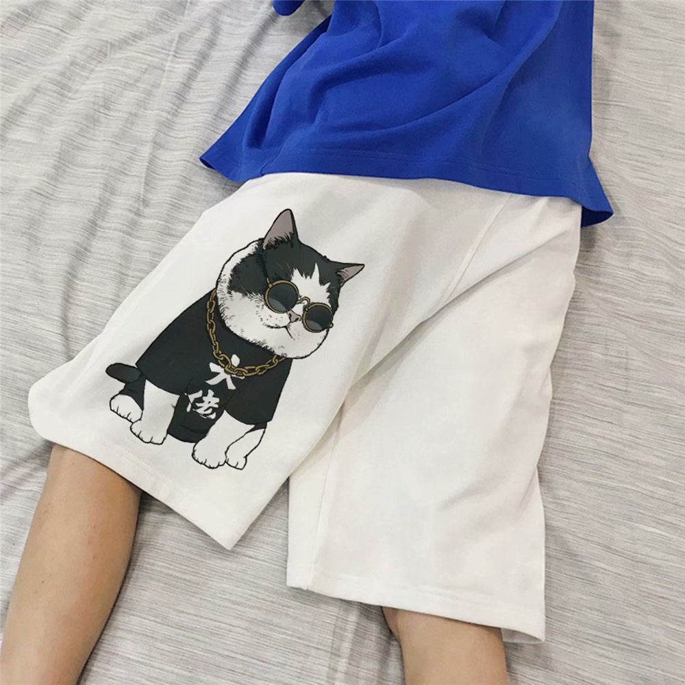 5561 Mens Cartoon Prints Athletic Gym Shorts 5.5" Elastic Waist Casual Pajama Pocket Jogger Men Workout Short Pants