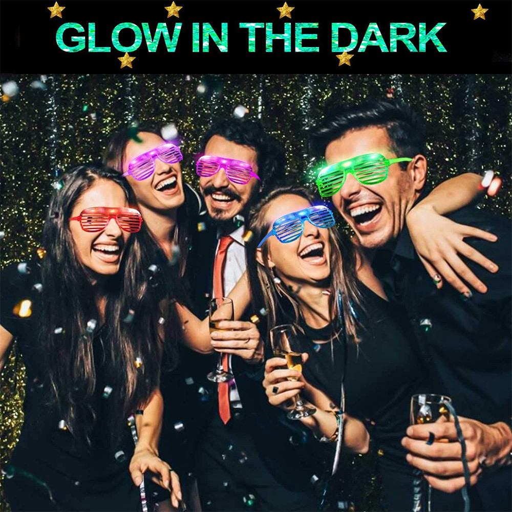 1Pack Led Glasses6 Color Glasses Shutter Shades Glow Sticks Led Party Glow In The Dark Supplies Favors Birthday Neon Party Toys