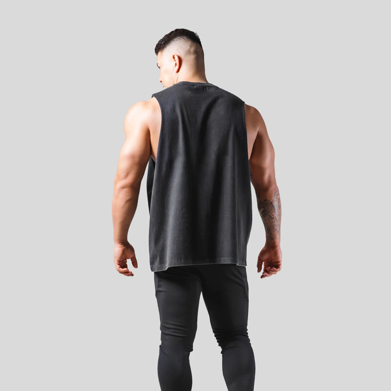 S-BX Work Out Running Sports Body Building Men Gym Sport Men's Tank Top Vintage Washed T-Shirt