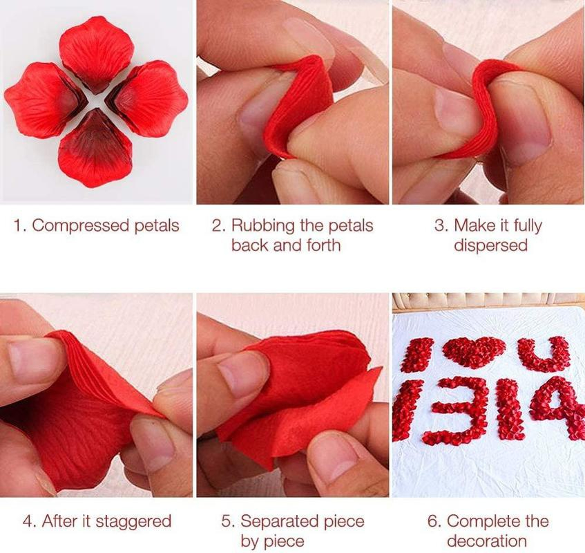 HBDZ 1000pcs Colorful Artificial Rose Petals Wedding Petalas Birthday Silk Flower Petal Accessories Wedding Romantic Rose Decor
