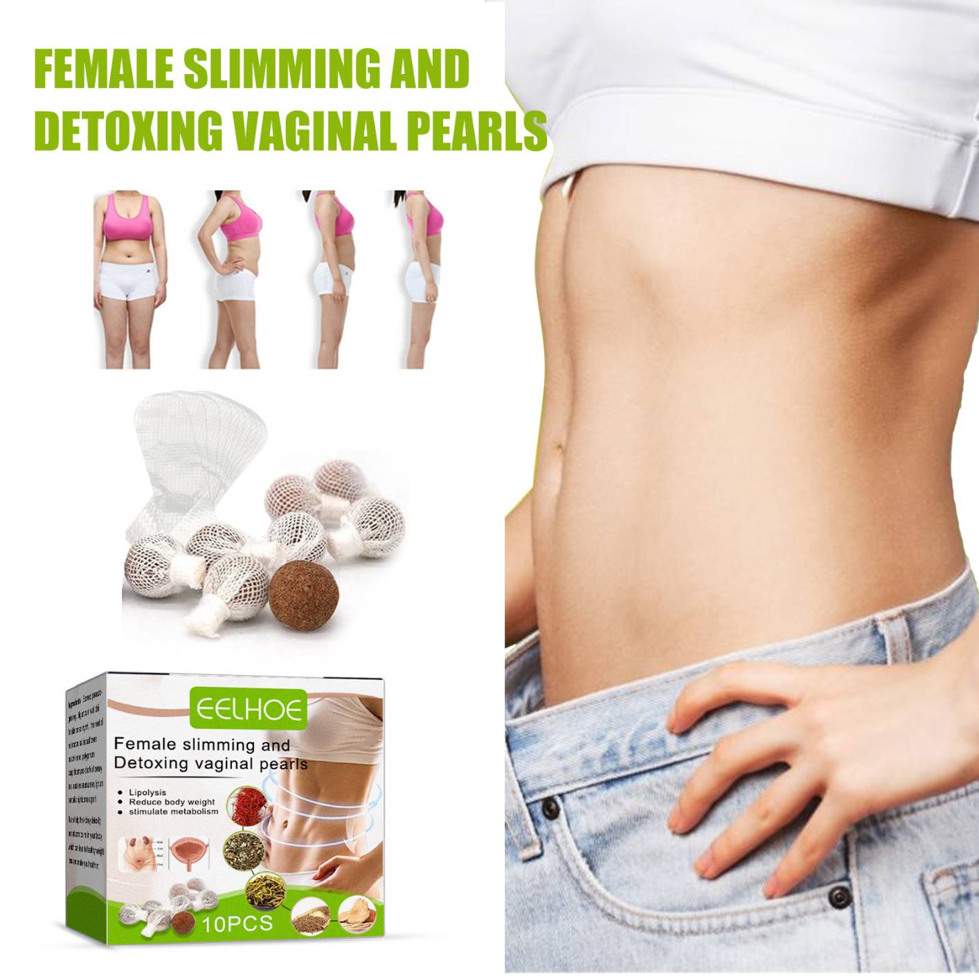 EELHOE Weight Loss Pill Firming Thighs Belly Fat Burning Detox Anti Cellulite Improve Sagging Skin Shaping Slimming Health Care Product