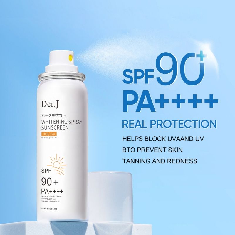 Der.J Sunscreen spray SPF90+ All weather sunscreen spray，Refreshing moisturizing sunscreen spray ，skin whitening Sunscreen Facial Care 