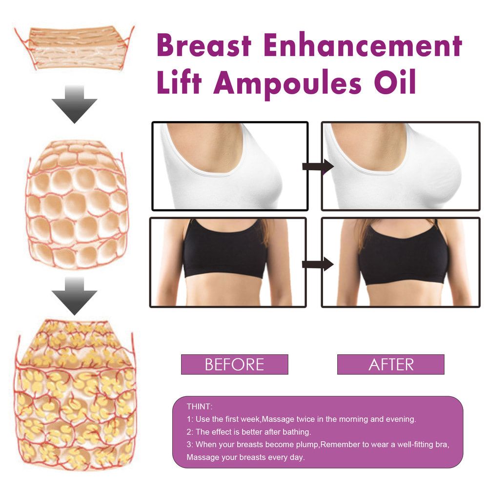 EELHOE Breast Enhancement Lift Ampoules Oil, Fast Firming Plumping Growth Enlargement Massage Boobs Oil Bigger Breast Beauty Body Care Ampoule