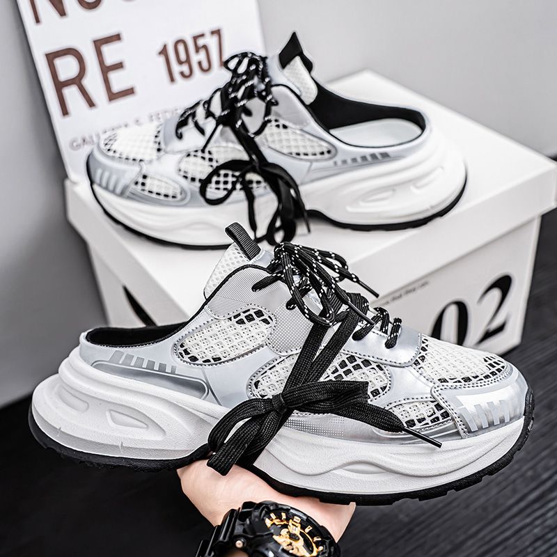 Youth Men Breathable Slip On Loafers Sneaker Teenagers Lace-Up Fashion Casual Footwears Male Platform Sports Shoes Daily Leisure