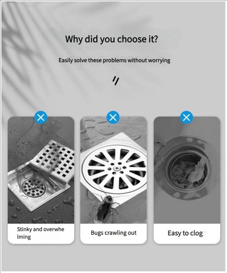 Universal bathroom floor drain cover, kitchen bathroom toilet, anti mosquito and anti odor floor drain mat, sewer odor proof cover