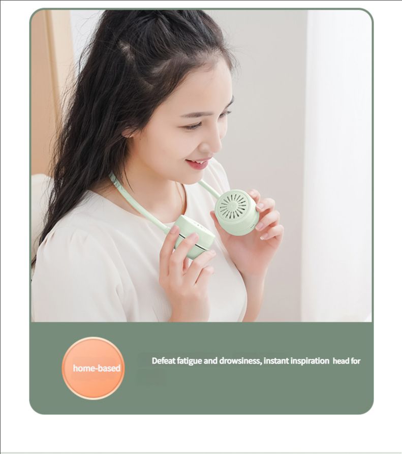 Portable neck fan, air conditioning fan, foldable neck fan, silent portable mini wearable battery powered USB charging 360 degree rotating fan