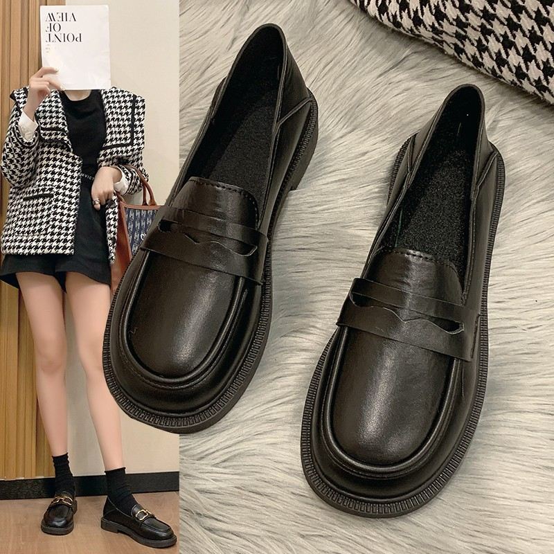 Fashion Leather Shoes Rubber Out-sole Designer Women Brands Flat Shoes