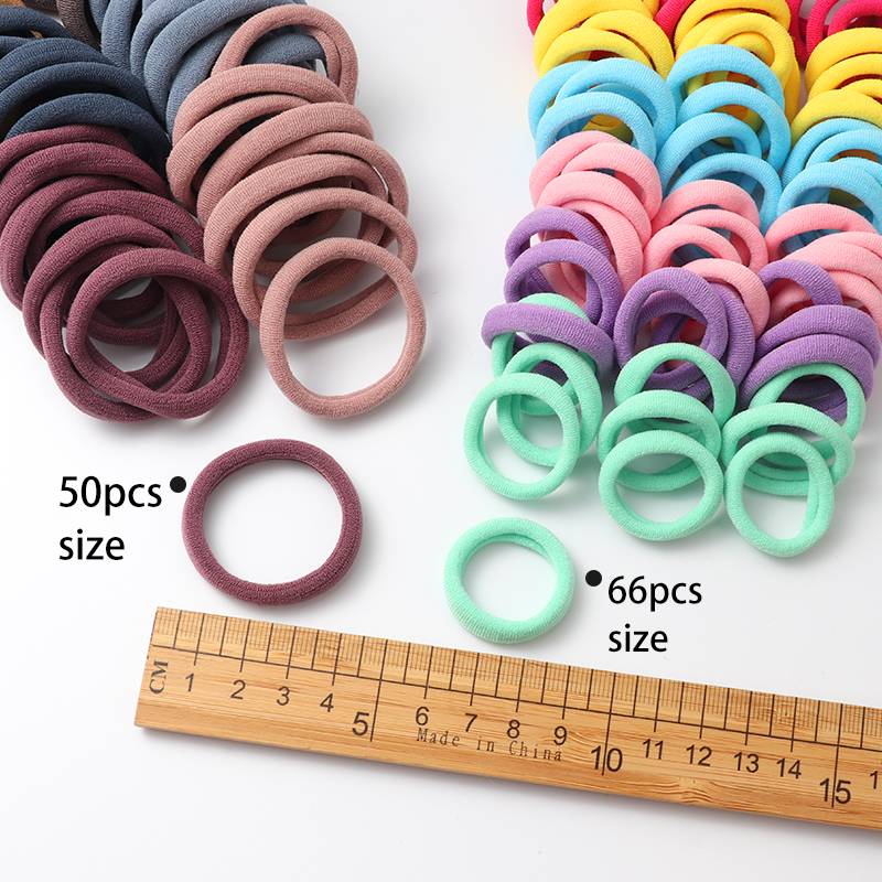 ZHUJIE-001 50Pcs Girls Nylon Rubber Bands Elastic Hair Bands Hair Accessories Children Ponytail Holder Headband Kids Ornaments Gift