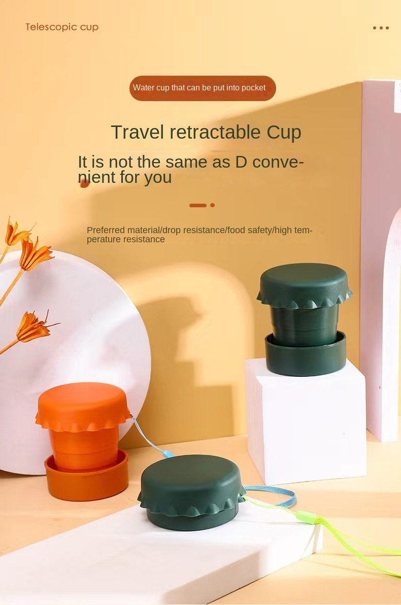 Travel Plastic Folding Coffee Cup, Water Cup Telescopic Water Cup Portable Water Cup
