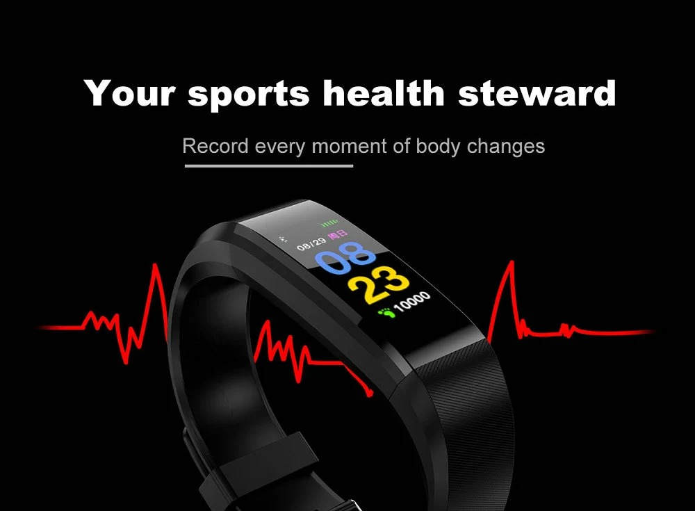 Smart Band Watch Color Screen Heart Rate Monitor Smart Bracelet Sports Fitness Tracker for IOS Android