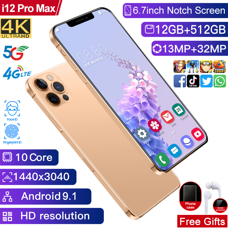I12promax smartphone 6.7-inch bangs large screen ultra Book 13 + 32mp HD camera 4800mAH eight core Android 9.1