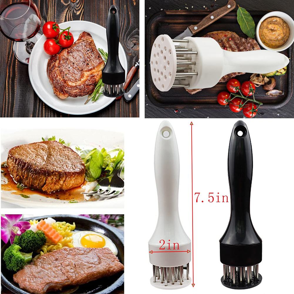bh001 Meat Tenderizer Tool with Ultra Sharp Stainless Steel Needle Blades Meat Tenderizer Tool Profession Kitchen Gadgets Jacquard for Tenderizing and Cooking BBQ, Marinade, Steak, Beef, and Poultry
