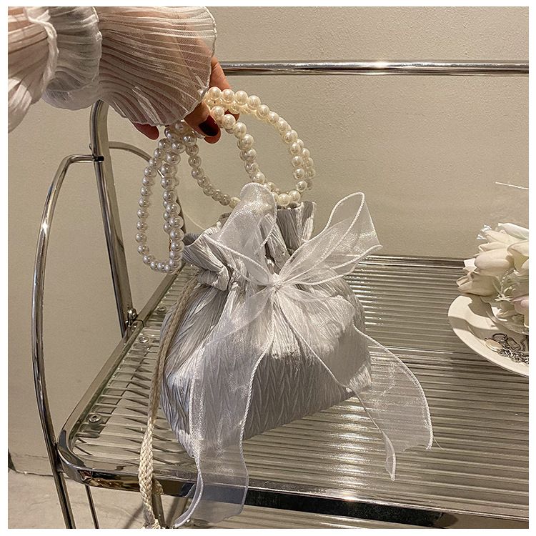 2025 Summer Trendy New Women's Bag, Pearl Pleated Crossbody Bag for Women, Fashion Versatile Single-Shoulder Bag, Korean Niche Texture Ladies' Bag