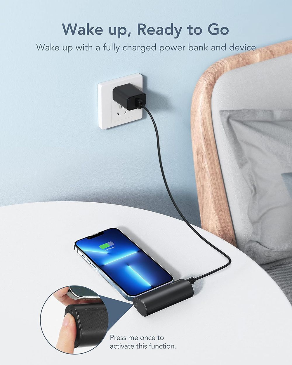 Portable Charger for iPhone, with Lightning Connector, Power Bank 5,500mAh 12W, Compatible with iPhone 14/14 Pro / 14 Plus, iPhone 13 and 12 Series