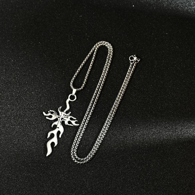 Necklace Hip hop necklace, high-end personalized chain, irregular cross necklace pendant+chain 70cm