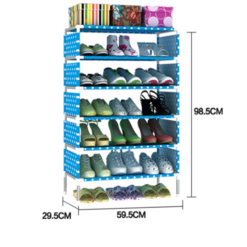 6-layer combination small shoe rack dust-proof storage cloth shoe cabinet dormitory dormitory hall student storage rack reinforcement