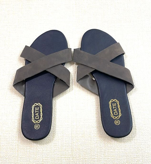 Ladies Vegan leather upper cross strap Comfort Footbed Outdoor Sandals Slippers