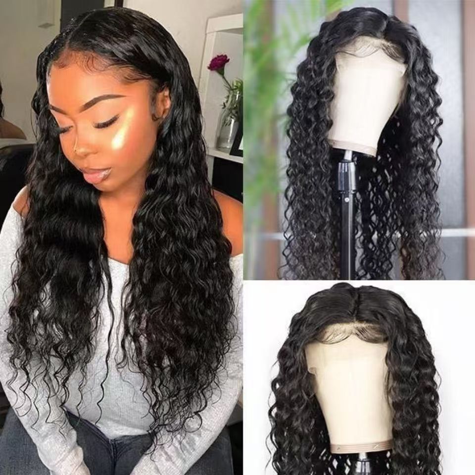 Wig European and American small curly wigs simulated human hair headpiece African grain curly wig headpiece