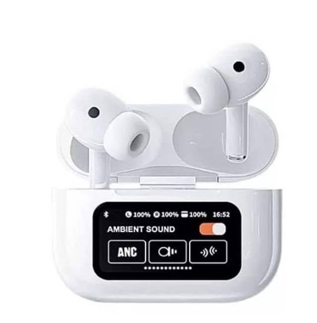 AI Language Translation Earbuds, Realtime Translator Earbuds, Touch Screen Earphones, Translation Headphones Apply iOS & Android for Travel Learning Business (White)