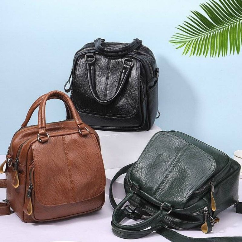Women's Multi-Functional 3-Way Convertible Backpack Handbag, Versatile Ladies Bag Can Be Used as Backpack, Handbag & Shoulder Crossbody Bag for Daily Commute & Travel
