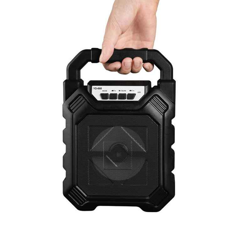 LLT 668 Bluetooth Speaker with Handle Portable Bass Stereo Subwoofer Wireless Speaker Black