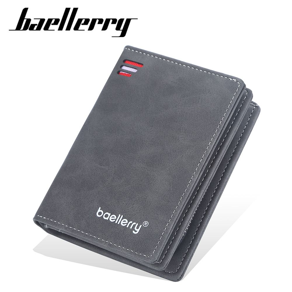 Baellerry Men's short wallet European and American multi-card zipper buckle coin wallet grinding leather D3241