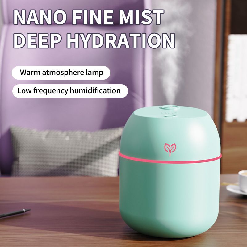New Mini Egg Water Drop Leaf Humidifier, USB Portable Quiet Desktop Humidifier, Large Mist Volume Ultrasonic Cool Mist Diffuser, Multi-mode Personal Air Humidifier for Home Bedroom Office Indoor Use