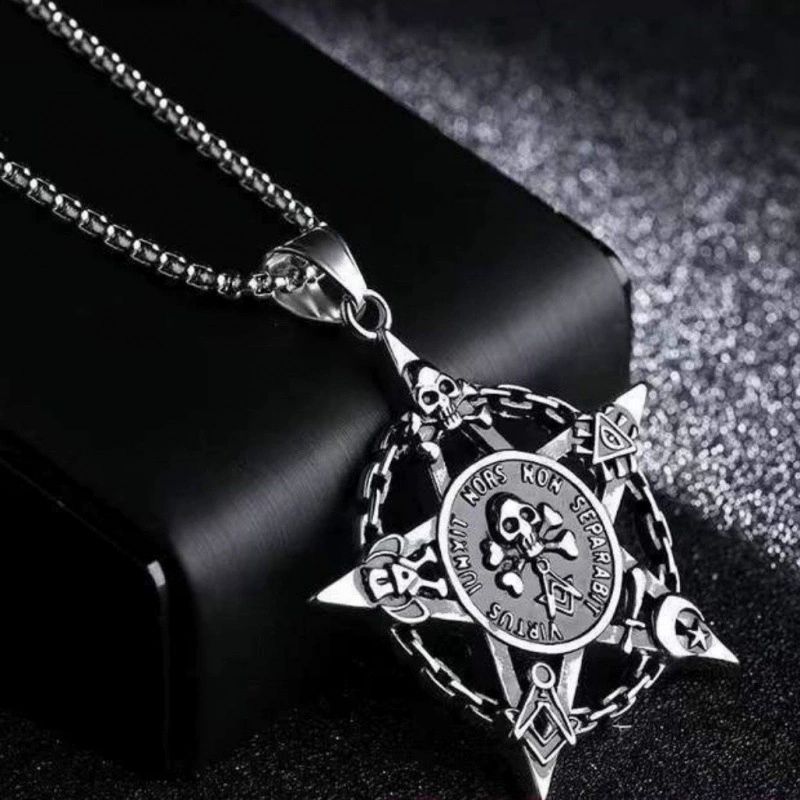 Titanium steel ship rudder hexagonal star necklace CRRSHOP No rust, no fading pendant chain necklace free shipping