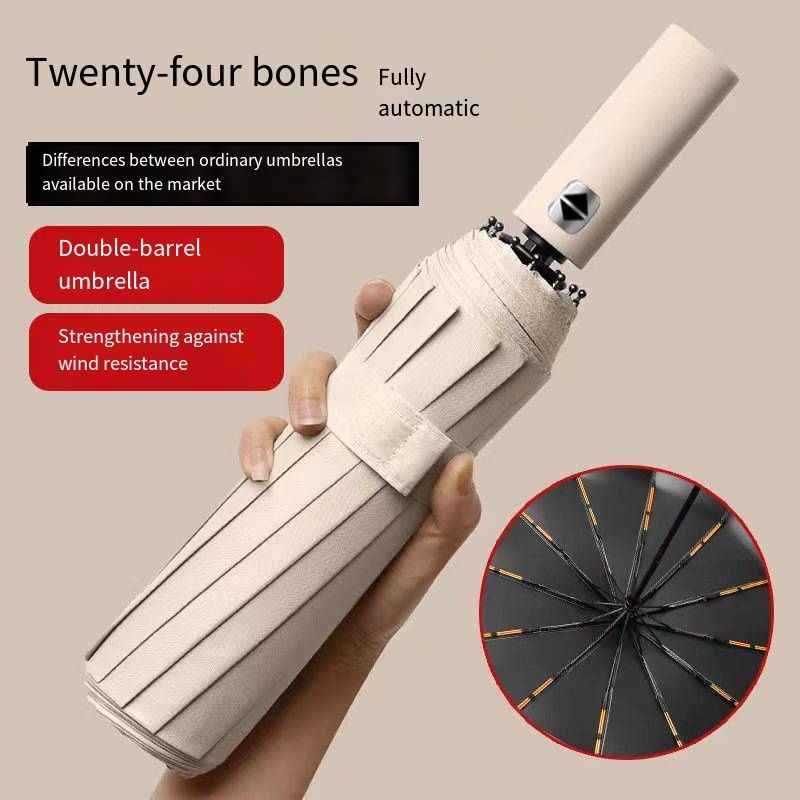 Luxury Auto Folding Umbrella UPF50+ Anti-UV Waterproof Dual Use Sun Rain Umbrella Portable Elegant Parasol for Men Women